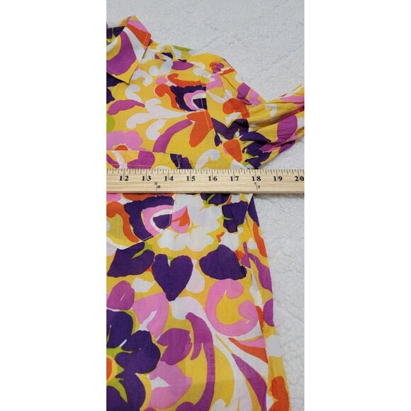 J Crew‎ Collection Womens Multicolor Floral Button Up Blouse Long Sleeve Size 4 - Picture 7 of 9